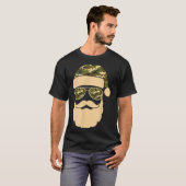 Christmas Camo Santa Sungles Hat Beard Cool Milita T-Shirt (Vorne ganz)