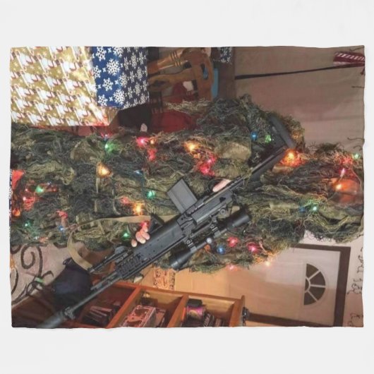 CHRISTMAS CAMOUFLAGE FLEECEDECKE (Vorderseite (Horizontal))