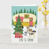 Christmas Camper and Dogs Let it Snow Karte (Gelbe Blume)