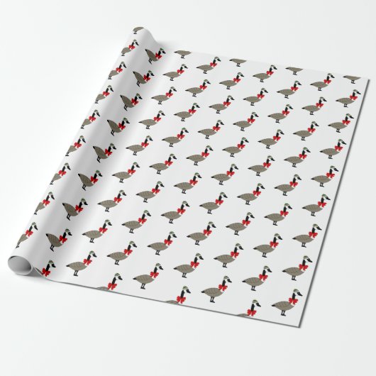 Christmas Canadian Geese Wrapping Paper Geschenkpapier (Ungerollt)