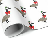 Christmas Canadian Geese Wrapping Paper Geschenkpapier (Rolleneckpunkt)