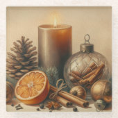 Christmas Candle Art Glasuntersetzer (Vorderseite)