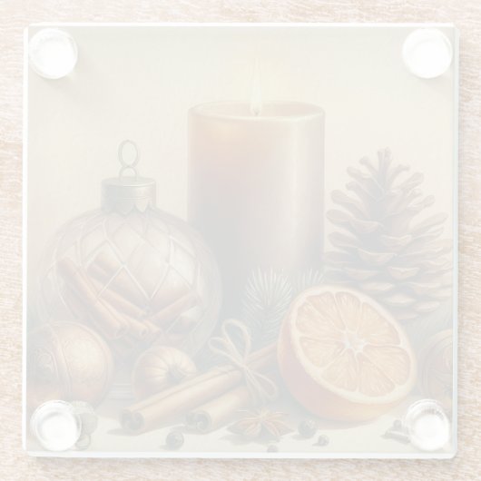Christmas Candle Art Glasuntersetzer (Rückseite)