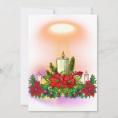 Christmas Candle Card with Poinsettia Einladung (Vorderseite)