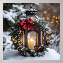 Christmas Candle Lantern Poster