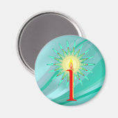 CHRISTMAS CANDLE von SHARON SHARPE Magnet (Vorderseite/Rückseite)