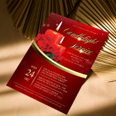 Christmas Candlelight Poinsettia Red Church Flyer