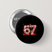 Christmas Candy Cane 67 Meme Six Seven Funny Boys Button (Vorne & Hinten)