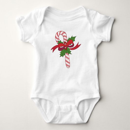 Christmas Candy Cane Baby Strampler (Vorderseite)