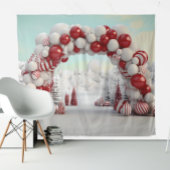 Christmas Candy Cane Balloon Arch Wandteppich