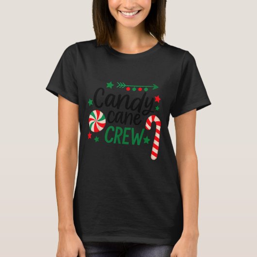 Christmas Candy Cane Crew Shirt Women Girls Boys K (Vorderseite)