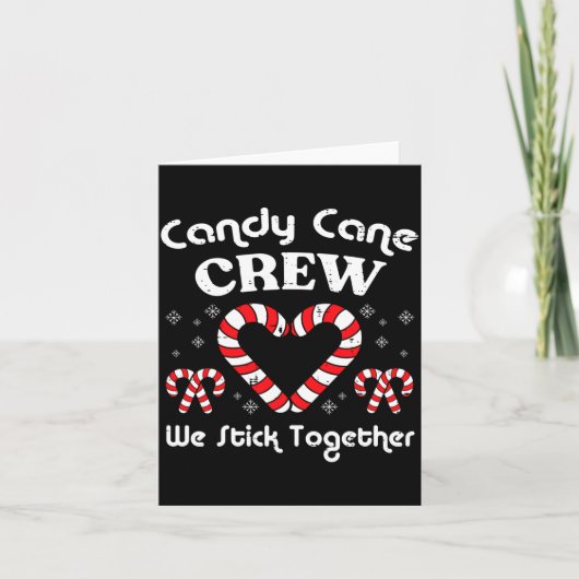 Christmas Candy Cane Crew Stick Together Xmas Wome Karte (Vorderseite)