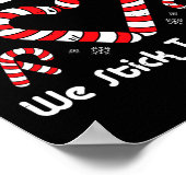 Christmas Candy Cane Crew Stick Together Xmas Wome Poster (Ecke)