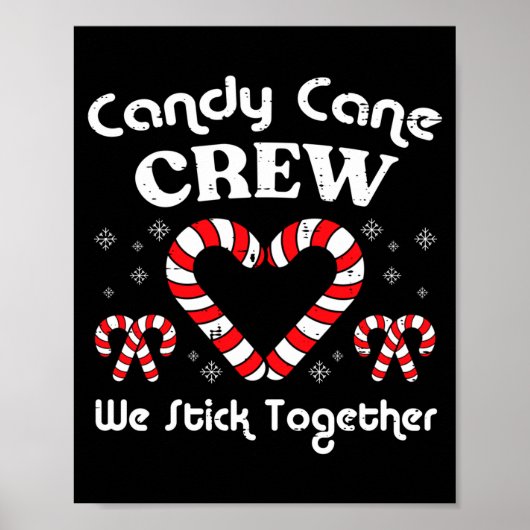 Christmas Candy Cane Crew Stick Together Xmas Wome Poster (Vorne)