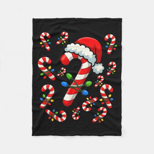 Christmas Candy Cane Crew Xmas Holiday Family Matc Fleecedecke (Vorderseite)
