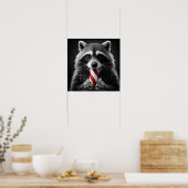 Christmas Candy Cane Critters Raccoon Poster (Küche)
