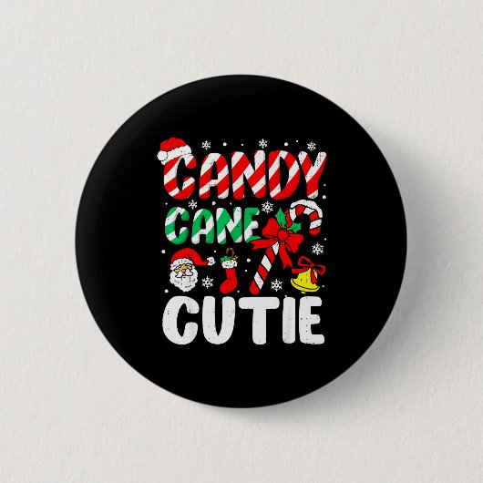 Christmas Candy Cane Cutie Xmas Holiday Toddler Ki Button (Vorderseite)