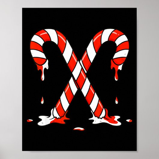 Christmas Candy Cane Drip Boys Girls Kids  Poster (Vorne)