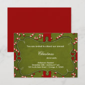 Christmas Candy Cane Einladung (Vorne/Hinten)