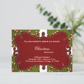 Christmas Candy Cane Einladung (Stehend Vorderseite)