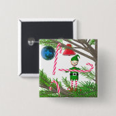 Christmas Candy Cane Elf Button (Vorne & Hinten)