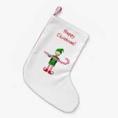 Christmas Candy Cane Elf Kleiner Weihnachtsstrumpf (Vorderansicht (hängend))