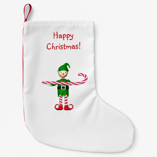 Christmas Candy Cane Elf Kleiner Weihnachtsstrumpf (Vorderseite)