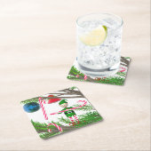 Christmas Candy Cane Elf Rechteckiger Pappuntersetzer (Vor Ort)