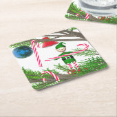 Christmas Candy Cane Elf Rechteckiger Pappuntersetzer (angewinkelt)