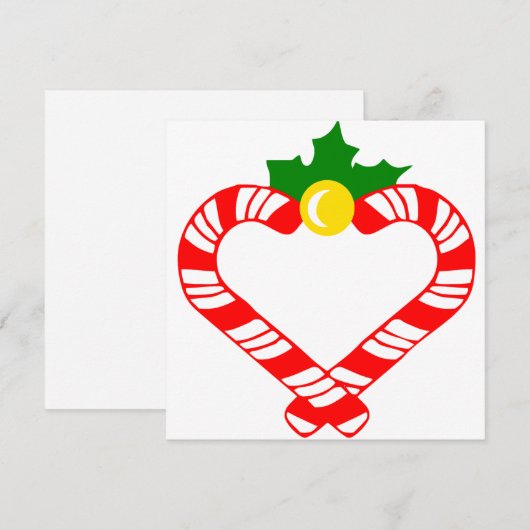 Christmas Candy Cane Feiertagskarte (Vorne/Hinten)