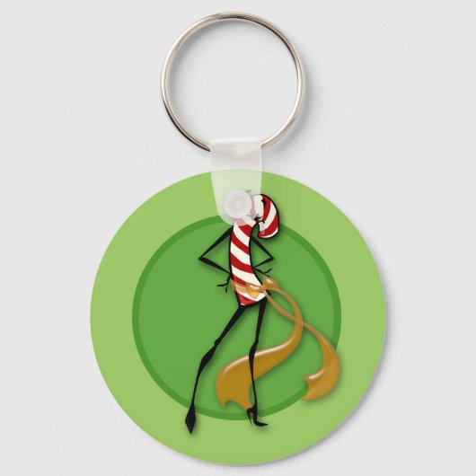 CHRISTMAS CANDY CANE FRAMAN BUTTON KEKETTE SCHLÜSSELANHÄNGER (Vorderseite)