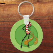 CHRISTMAS CANDY CANE FRAMAN BUTTON KEKETTE SCHLÜSSELANHÄNGER (Vorderseite)