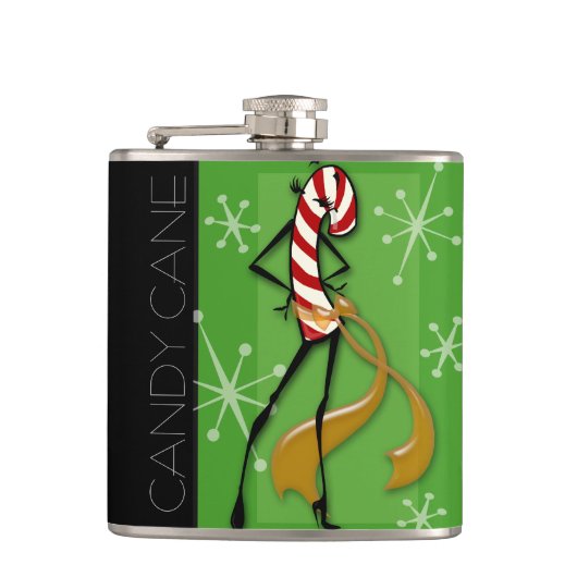 CHRISTMAS CANDY CANE FRAMAN VINYL WRAPPING FLASCHE FLACHMANN (Vorderseite)