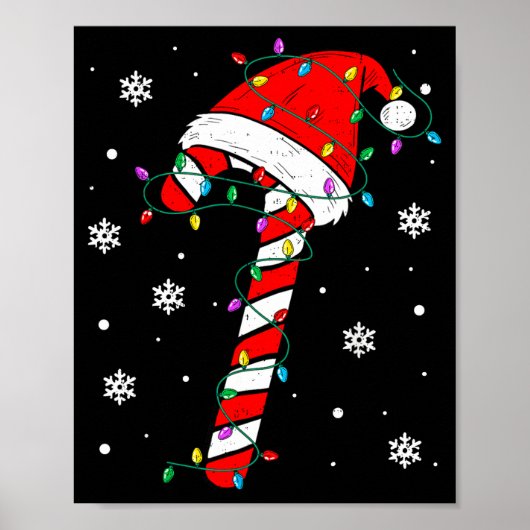 Christmas Candy Cane Hat Santa Xmas Holiday Toddle Poster (Vorne)