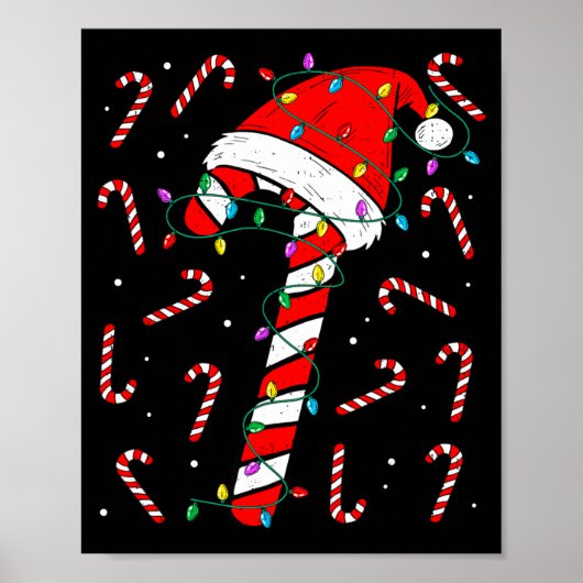 Christmas Candy Cane Hat Santa Xmas Holiday Toddle Poster (Vorne)