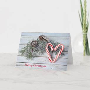 Christmas Candy Cane Heart Feiertagskarte