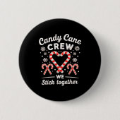 Christmas Candy Cane Heart Holiday Family Matching Button (Vorderseite)