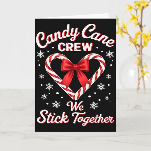 Christmas Candy Cane Heart Holiday Family Matching Karte (Gelbe Blume)