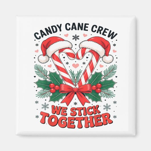 Christmas Candy Cane Heart Holiday Family Matching Magnet (Vorne)