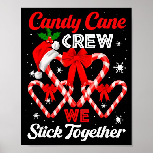 Christmas Candy Cane Heart Holiday Family Matching Poster (Vorne)
