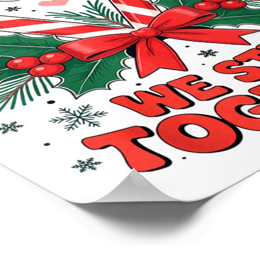 Christmas Candy Cane Heart Holiday Family Matching Poster (Ecke)