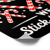 Christmas Candy Cane Heart Holiday Family Matching Poster (Ecke)