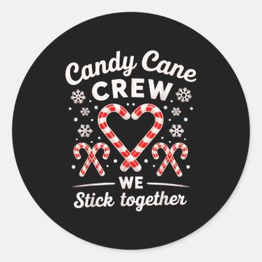 Christmas Candy Cane Heart Holiday Family Matching Runder Aufkleber (Vorderseite)