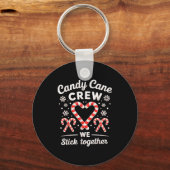Christmas Candy Cane Heart Holiday Family Matching Schlüsselanhänger (Vorderseite)