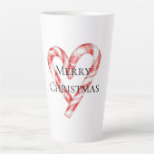 Christmas Candy Cane Heart Milchtasse (Vorderseite)