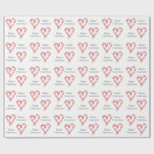 Christmas Candy Cane Hearts Geschenkpapier (Flach)