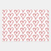 Christmas Candy Cane Hearts Geschenkpapier Set (Vorderseite 3)
