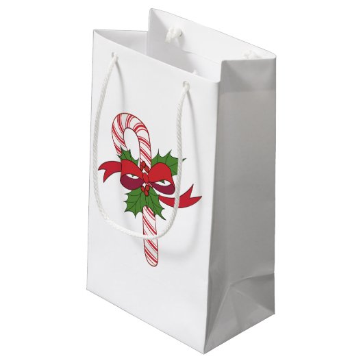 Christmas Candy Cane Kleine Geschenktüte (Rückseite Schrägansicht)