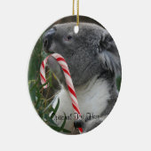 Christmas Candy Cane Koala Keramikornament (Rechts)