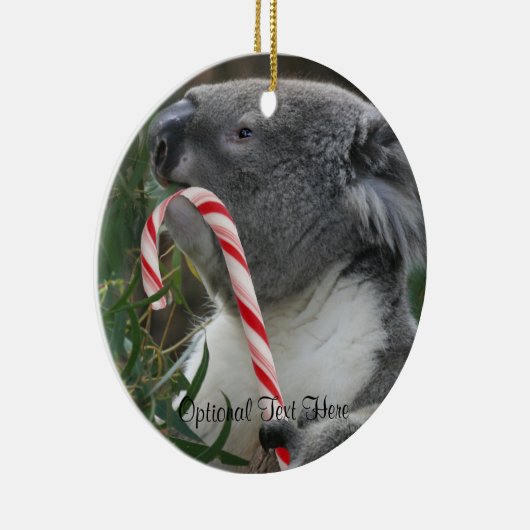 Christmas Candy Cane Koala Keramikornament (Rechts)